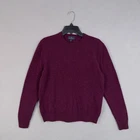 Brooks Brothers Sweater Womens Medium Purple Merino Wool Crewneck Knit Pullover