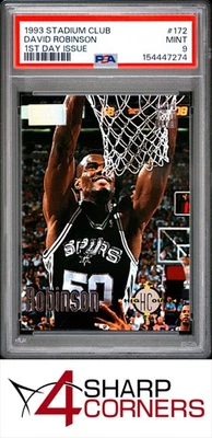 1993 STADIUM CLUB 1ST DAY ISSUE #172 DAVID ROBINSON HOF PSA 9 - Image 1 of 3