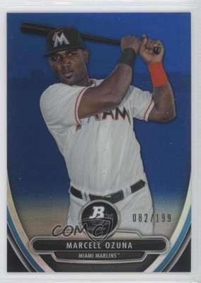 2013 Bowman Platinum Prospects Chrome Blue Refractor Marcell Ozuna Rookie RC 9n2