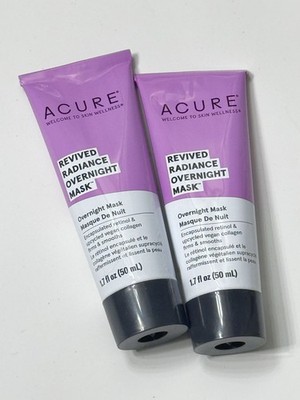 Lot Of 2 sealed Acure Revived Radiance Overnight Masks - Full Size 