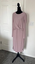 Nine West NWT Blush Pink Midi Dress with Twist Knot Front
