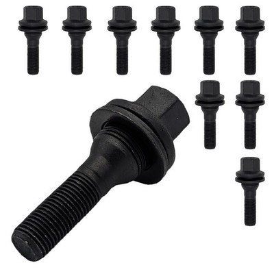 10x Wheel bolts M12x1.25 flat seat black for Citroën Berlingo I Berlingo I 4x4 B