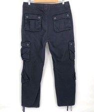 Matchstick Cargo Pants Mens 32x29 Blue Parachute Utility Y2K Skater Drawstring