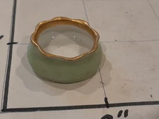 Vintage O & E.G. Royal Austria Open Salt Cellar Ring Holder - Artist Signed