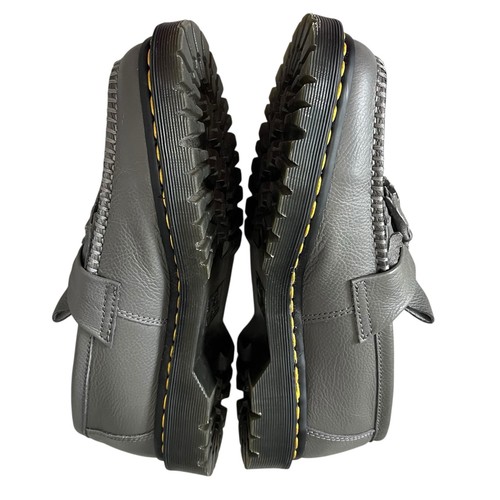 Mocasines Dr. Martens Adrian Borla Gris Cuero Guijarro Para Mujer EE. UU. 11 Informales - Imagen 3 de 8