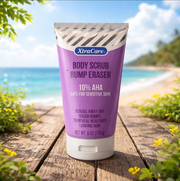 Borrador de golpes exfoliante corporal XtraCare 10 % AHA más seguro para piel sensible paquete de 1 de 6 oz