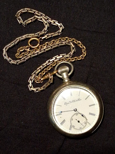 ANTIQUE ELGIN NATIONAL WATCH Co. 7 JEWEL 6355369 ORESILVER CASE MW POCKET WATCH