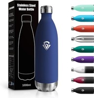 Trinkflasche Edelstahl 1L, Bpa-Frei Isolierflasche, Thermosflasche Vakuum