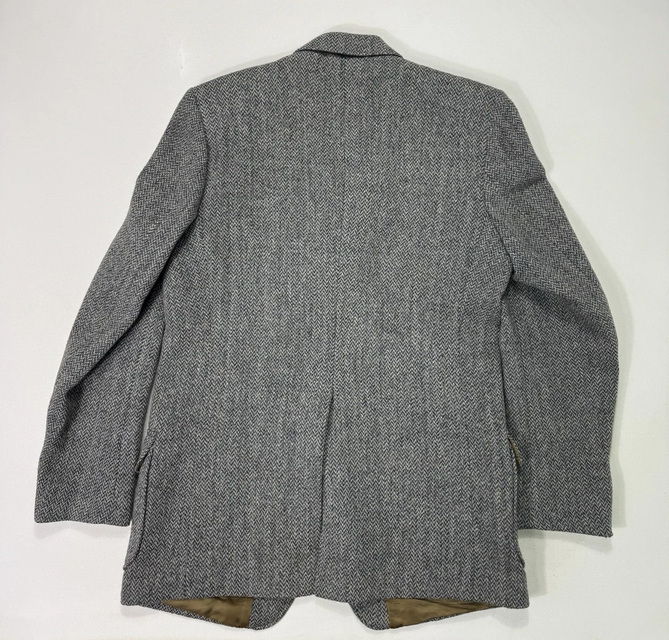 Blazer Abrigo Deportivo Chaqueta De Colección Orvis Para Hombres 40" Pecho Harris Tweed Gris Espiga Foto 2 de 4