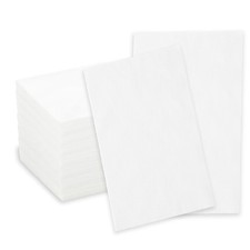 Disposable Bathroom Napkins, 100 Pcs White Guest Paper Napkins, 2-Ply Decorat...