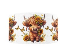 1.5" 1 yard Highland Cow garden summer butterfly Grosgrain Ribbon 1277410