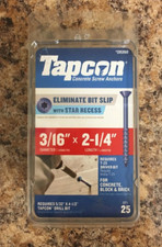 Tapcon 28360 3/16 D x 2-1/4 L Blue Star Flat ...