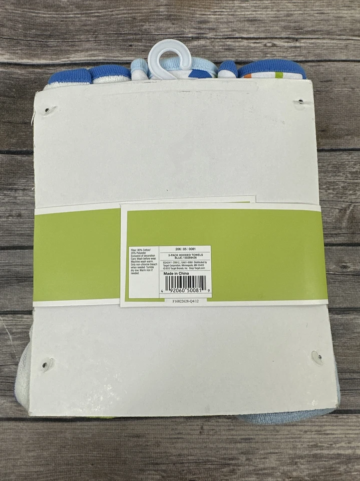 Paquete de 3 toallas con capucha Circo azul estampado animal nuevas Foto 3 de 4