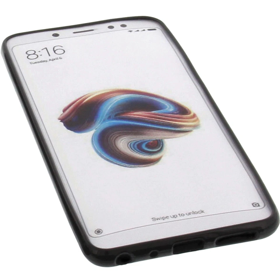 Custodia per Xiaomi Redmi Note 5 Pro Custodia Cellulare TPU Gomma Nero - Immagine 4 di 4