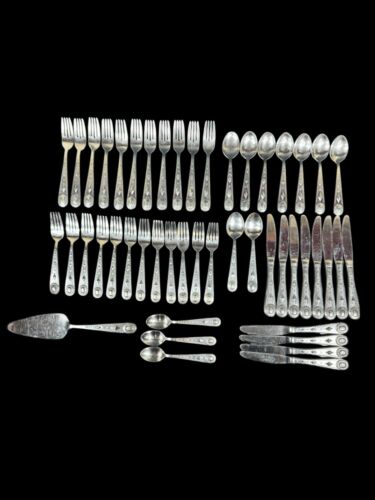 Vintage Rogers Bros TAOS 48 Piece Flatware Lot 18/8 SS Forks Spoons Knives