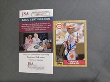 BARRY LARKIN 1987 Topps # 648 autographed signed card REDS 87 JSA ROOKIE HOF RC