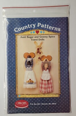 Aunt Sugar & Granny Spice Kitchen Towel Dolls Ozark Crafts Country Pattern #418