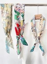Pure 14~18 Momme Twill Silk Wrap Scarf Stole Bandanna Beach Print Kerchief 35"