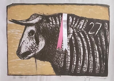 RAFAEL ZARZA. ¨Toro #27¨ (2011)   Signed   Artist s Proof. Serigraphy. Cuban Art