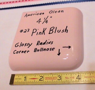 Pink Blush; Glossy Radius Corner Bullnose Ceramic Tile 4-1/4'' by American Olean 