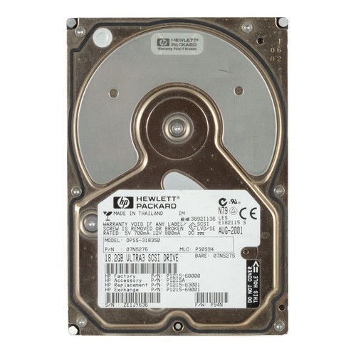 FESTPLATTE HP P1215A P1215-60000 DPSS-318350 18.2GB 7.2K 4MB SCSI U160 3.5'' - Afbeelding 3 van 3
