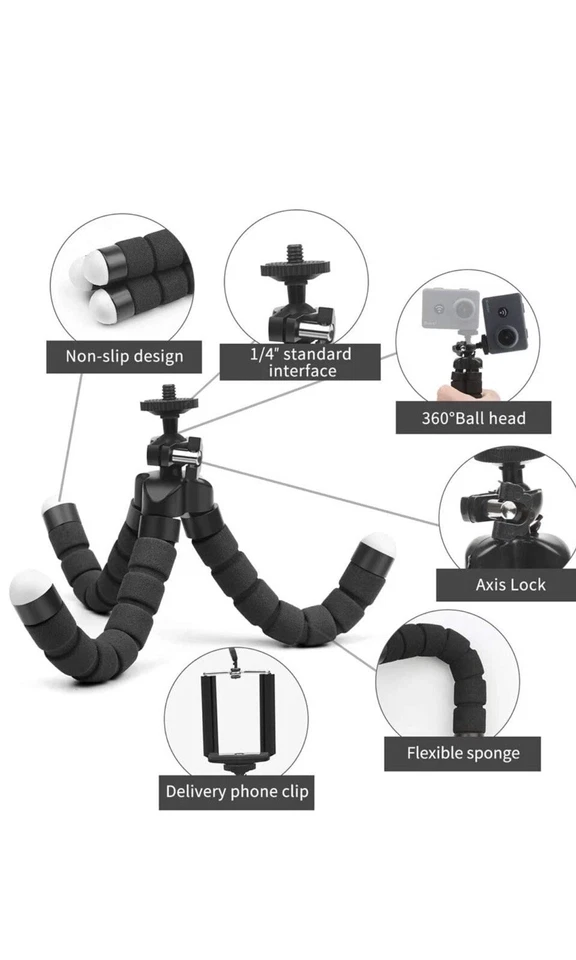 Flexible Tripod Octopus Bluetooth Remote Universal for Iphone Samsung Phone - Image 3 of 4