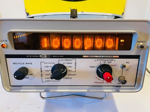 Vintage 1960s Systron-Donner SD 7018 100 MHz Counter w/ Nixie Tubes & Manual - Photo 17/21