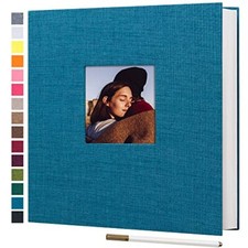 Large Photo Album Self Adhesive 4x6 5x7 8x10 Pictures Linen Cover 40 Blank