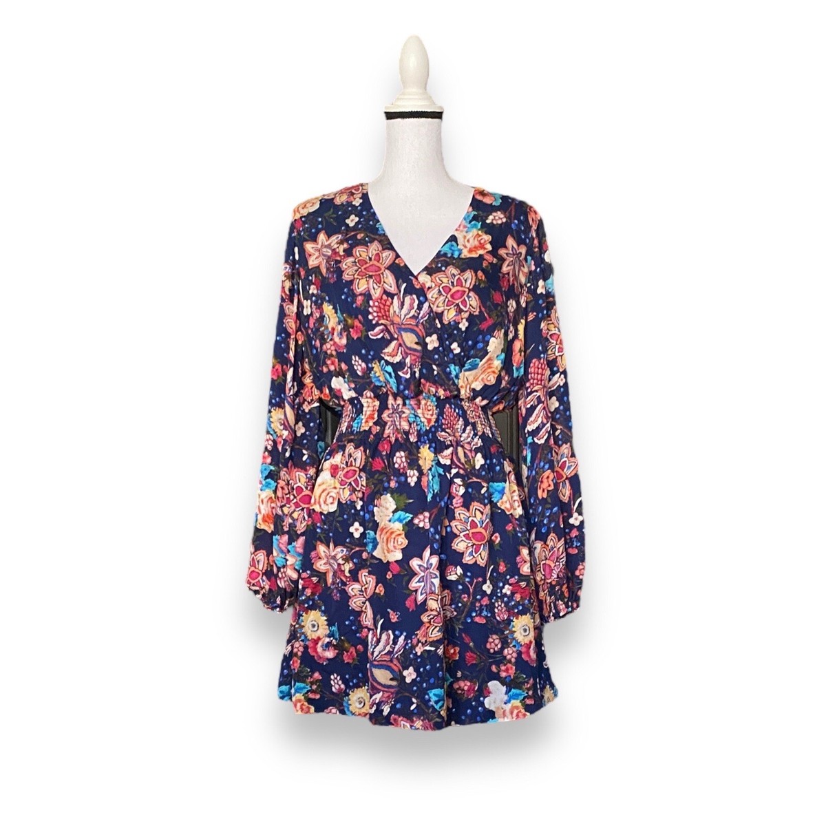 mini floral applique dress Leo Lin Zaria Midnight Floral Bustier Mini Dress