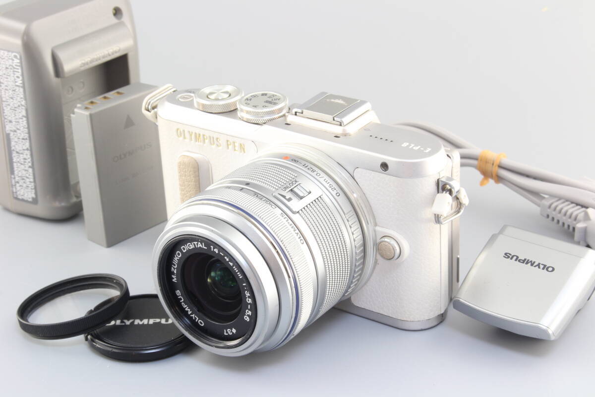 OLYMPUS PEN E-PL8 Digital Camera White w 14-42mm Lens #001  
