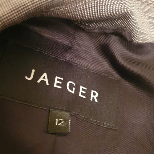 Jaeger Wool Blend Skirt Suit Size 12 Womens Grey 2 piece - Picture 13 of 13
