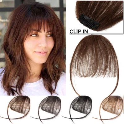 RICH-CHOICES Clip In Thin Air Fringe Bangs 100% Remy Human Hair Extensions Hairpieces UK G104