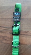 WEAVER PET 1x21" Nylon Dog collar Lime green Graphite Collection Made in USA