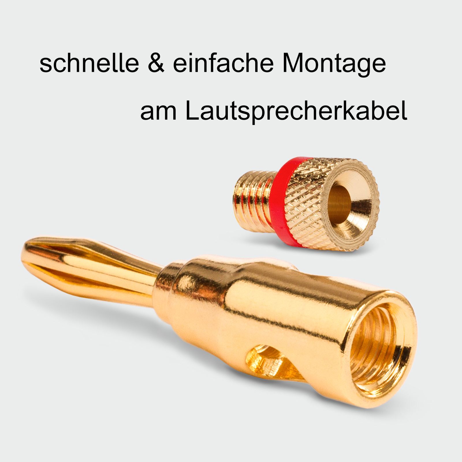 Lautsprecherkabel-Bananenstecker (8 Paar) – 24K Vergoldet, Doppelschraube, Für Heimkino & Soundsysteme