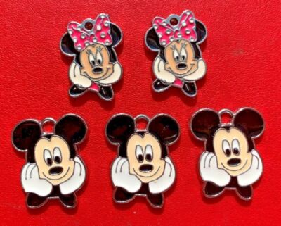 DISNEY MINNIE MICKEY MOUSE CHARMS ANHÄNGER EMAILLE METALL SCHMUCKHERSTELLUNG