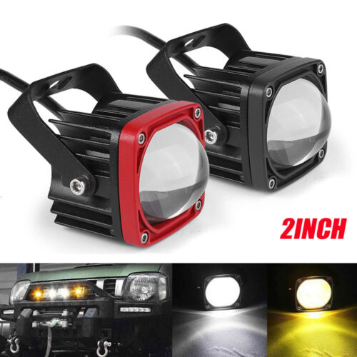 2inch 8D LED Work Light Cube Pods Spot Driving Fog Lamp Offroad ATV Yellow+White - Picture 1 of 12