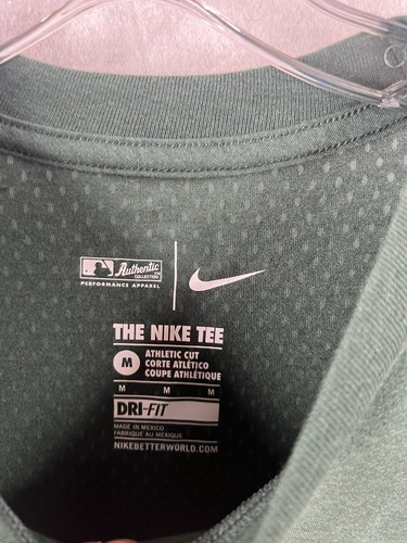 Mens Nike Heathered Green Oakland Athletics Slub Performance Long Sleeve sz M - Picture 5 of 8