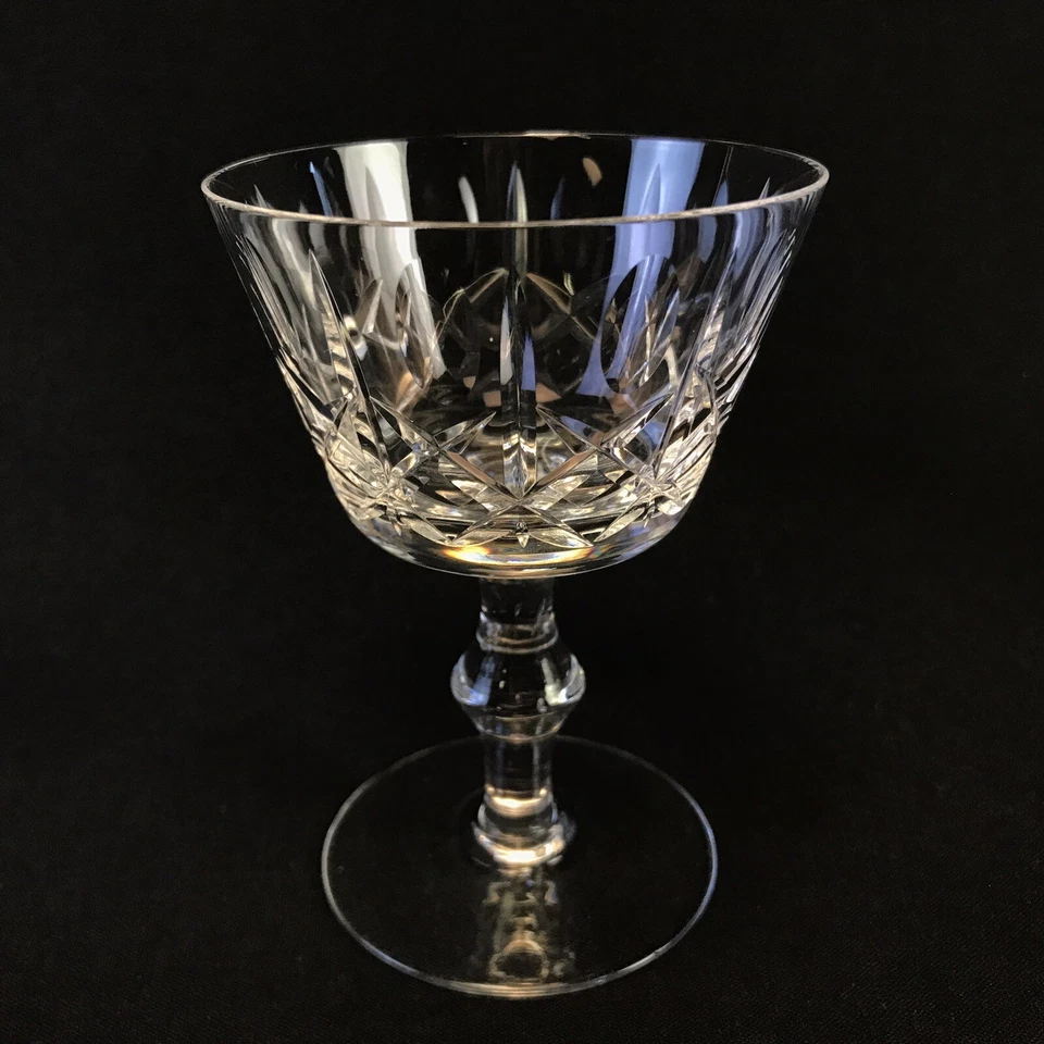 Crystal Wine Sherry Sherbet Glasses Dessert Cups Criss-Cross Cut Glass Set of 8 - Image 4 of 4