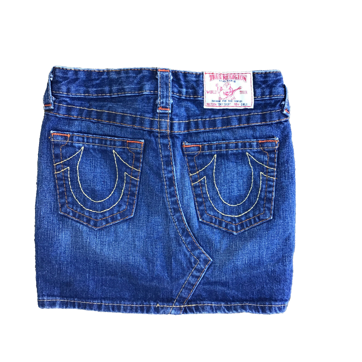True Religion Tony Skirt Size 7 Blue Denim Girl Youth | eBay