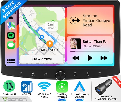 Double 2DIN 10.1" QLED Android 13 8Core 6+64 Car GPS Radio Stereo CarPlay DSP BT - Picture 27 of 32
