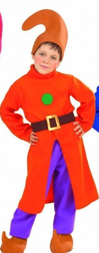 Childrens Dwarf Gnome Costume World Book Day Fancy Dress Orange