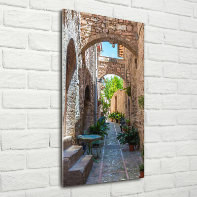 Wand-Bild Kunstdruck aus Hart-Glas Hochformat 70x140 Italienische Straßen