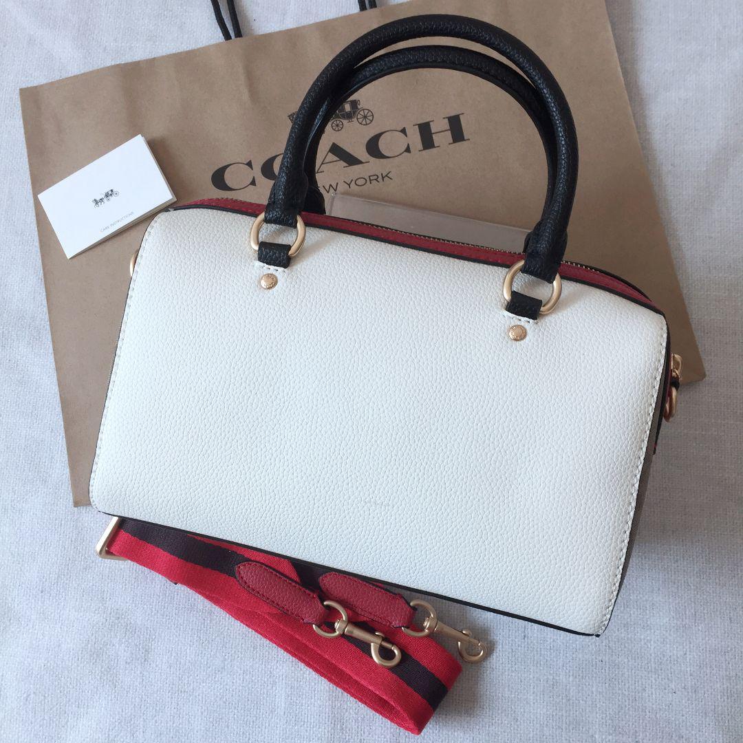 コーチハンドバッグ C6164 チョークCOACH X PEANUTS 2WAY COACH Snoopy Peanuts collaboration 2WAY Boston bag handbag