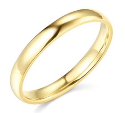 Solid Real 14K Yellow Gold Wedding Anniversary Band Ring Standard Fit Mens Women