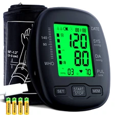 Digital Upper Arm Blood Pressure Monitor Upgraded BP Heart Rate Machine