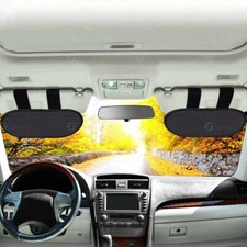 Zone Tech Negro Antideslumbramiento Parabrisas Coche Visera Extensor Correa Parasol Bloqueadores