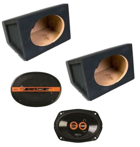 Edge 6x9" 3 way 200w Car Speakers with MDF 6x9 6 x 9" Speaker Box Enclosure Pair - Picture 1 of 12