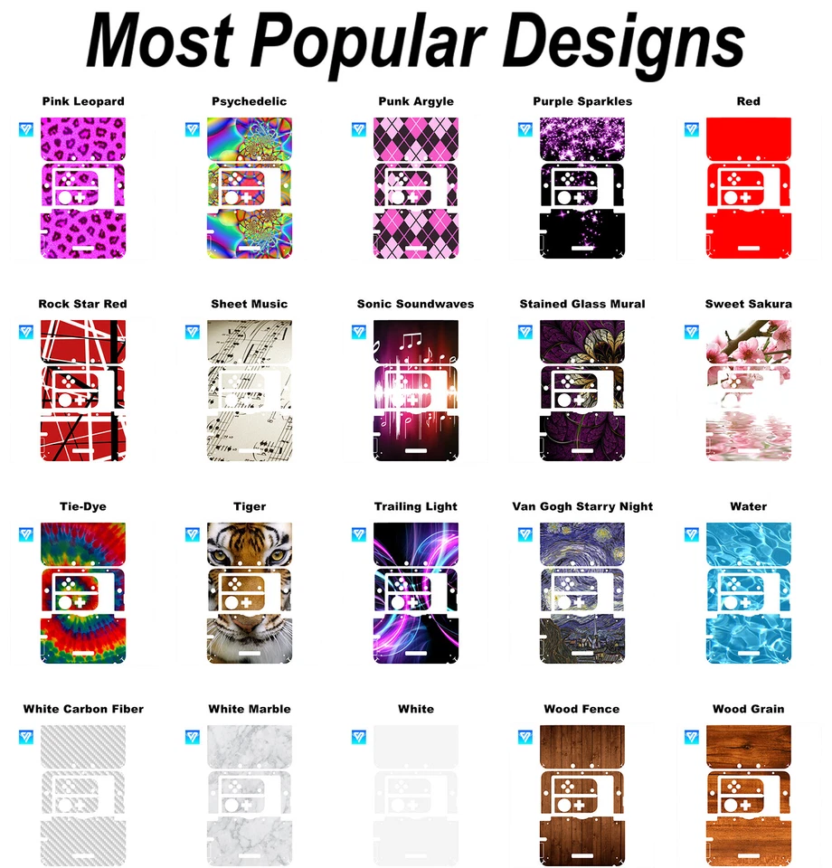 选择任何 1 乙烯基贴花/皮肤设计原装 3DS XL - 购买 1 免费获得 1! — 第 4/4 张图片