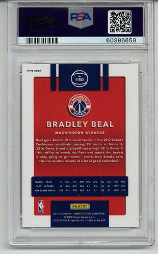 2017 PANINI DONRUSS OPTIC FAST BREAK HOLO #89 BRADLEY BEAL CARD PSA 9 POP 2 - Picture 2 of 2