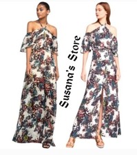 NWT BCBGMAXAZRIA SIZE 4 Kelley Off-The-Shoulder Halter Gown Dress